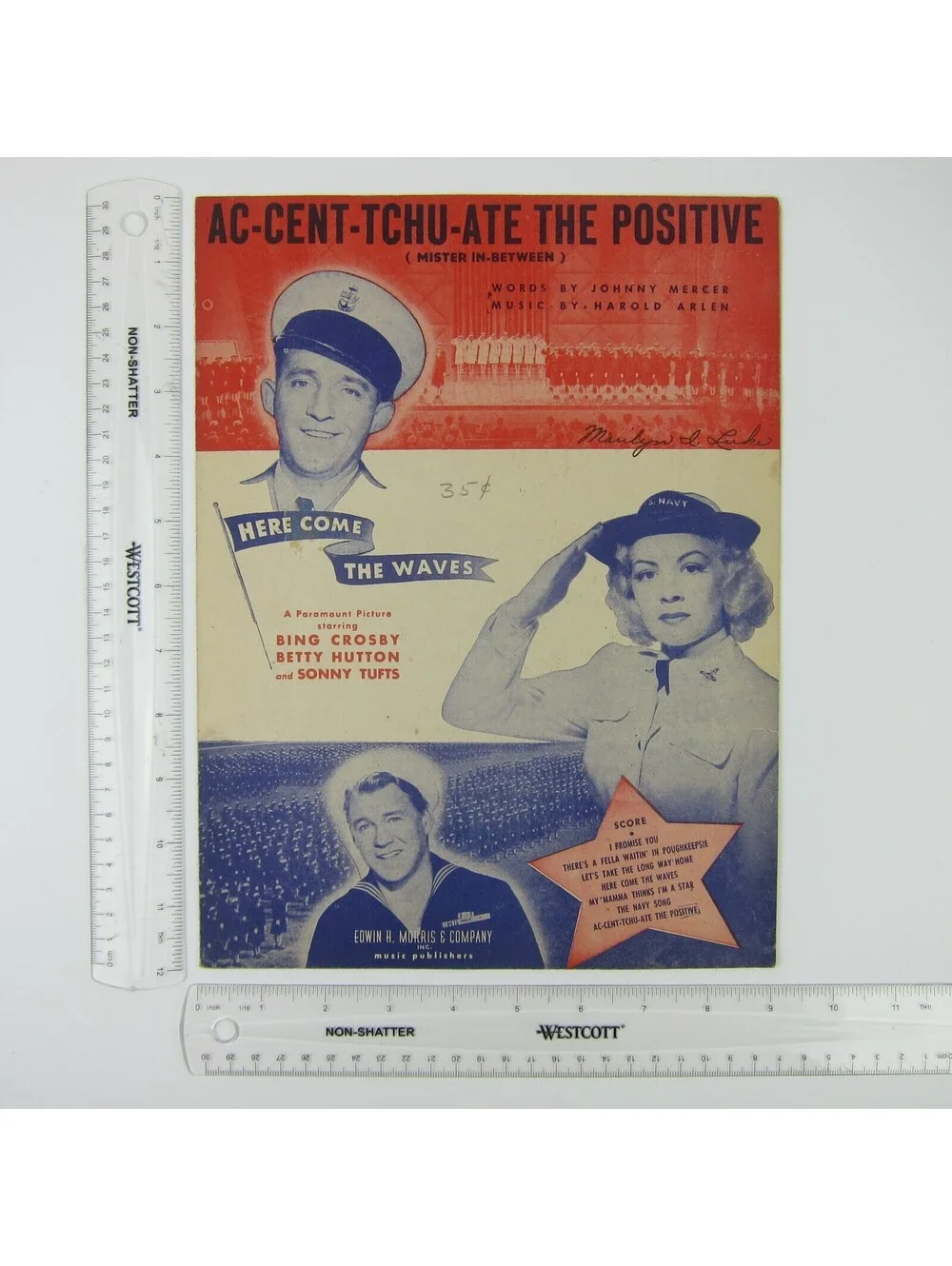 Sheet Music Accentuate Ac-Cent-Tchu-Ate the Positive Bing Crosby, Hutton 1944